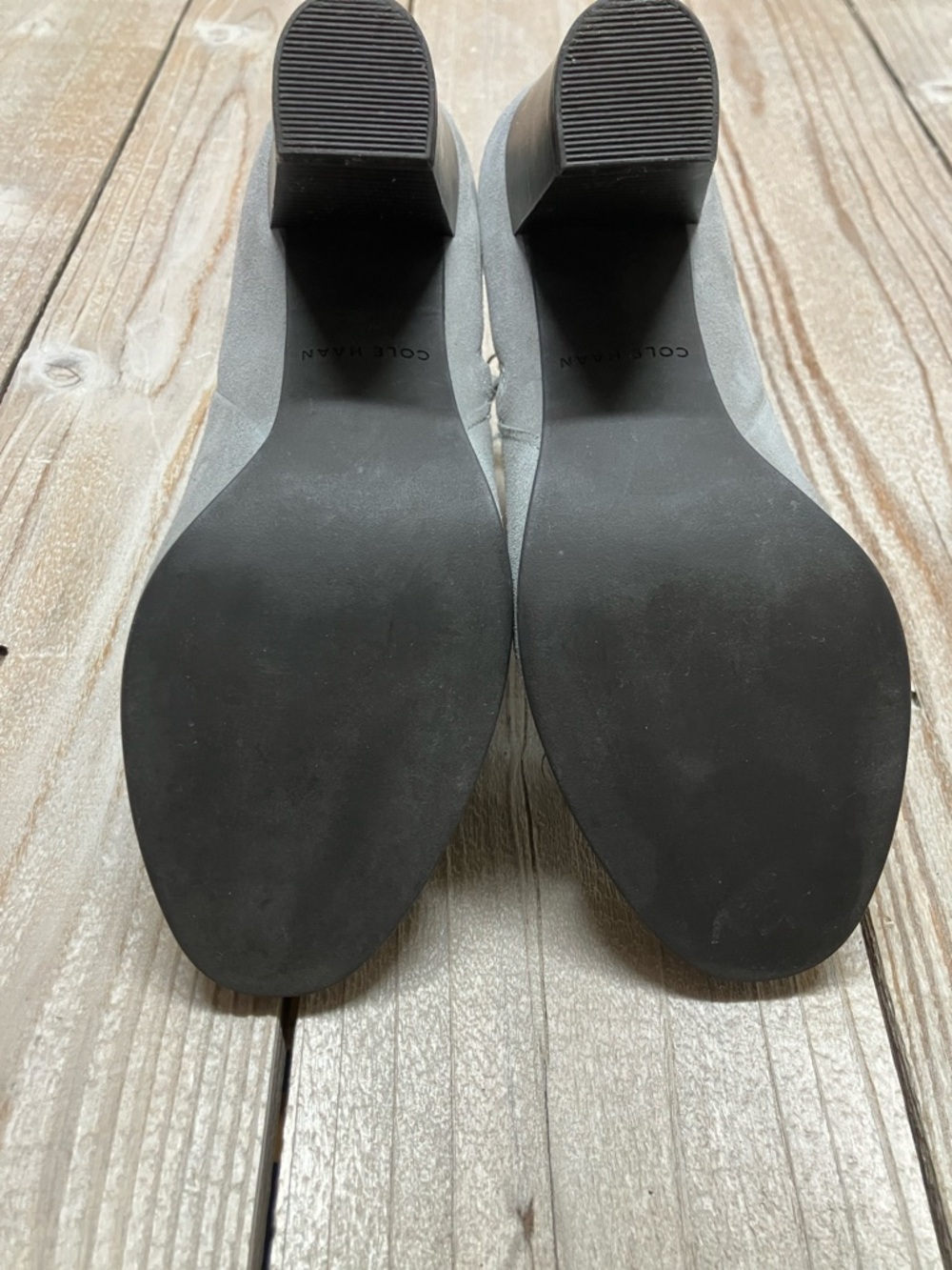 Cole Haan Gray Suede Ankle Booties with Block Heel - Picture 9 of 9